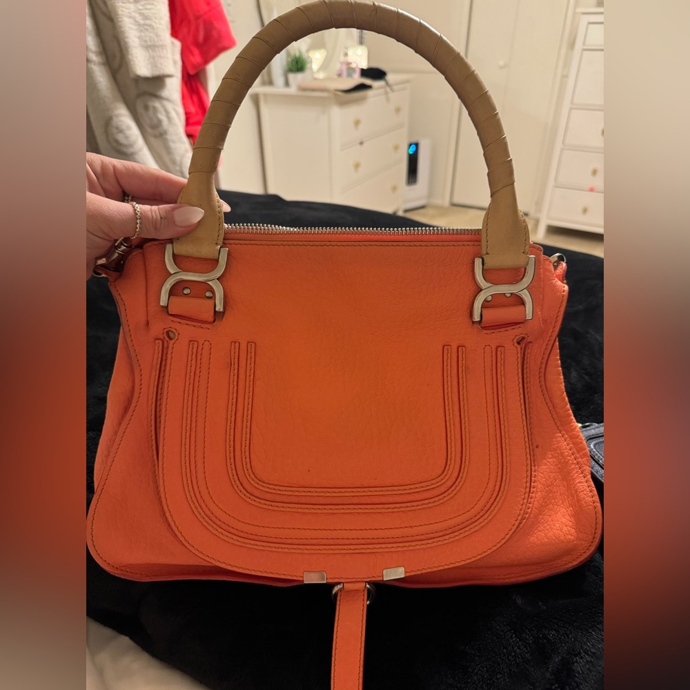 Authentic Chloe Marcie NEON ORANGE limited edition Crossbody